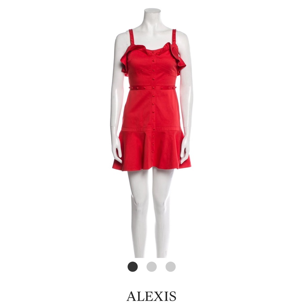 Alexis Red Square Neck Mini Dress